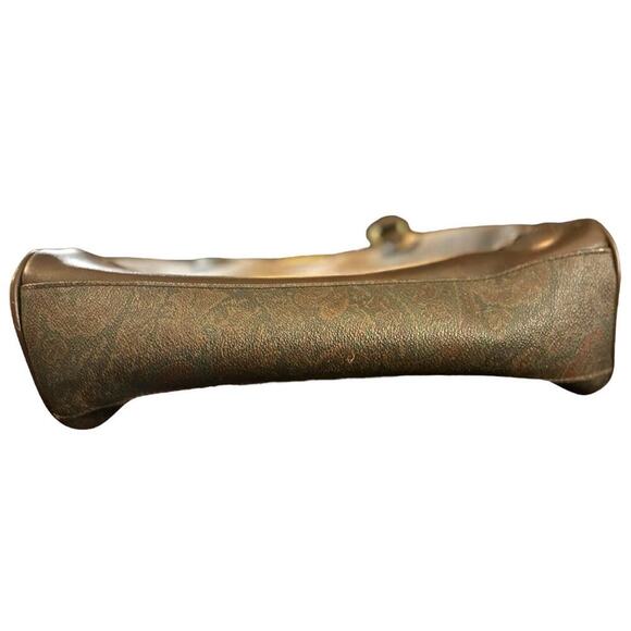 Vintage Liz Claiborne Brown Paisley Tapestry Satchel Tote Bag Purse Leather Trim - Picture 9 of 12